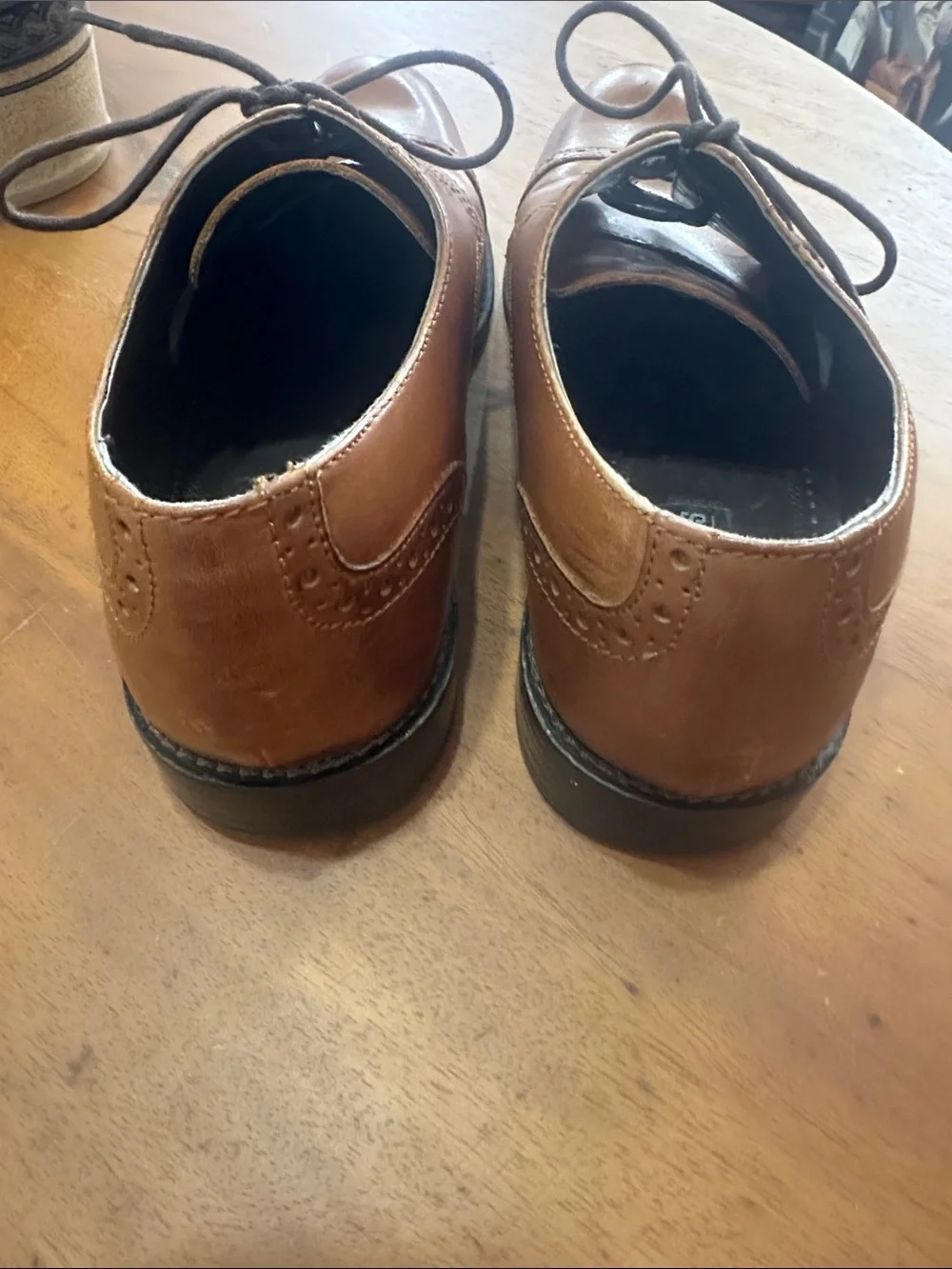 Stacy Adams Tan/Brown Leather Lace-Up Oxfords